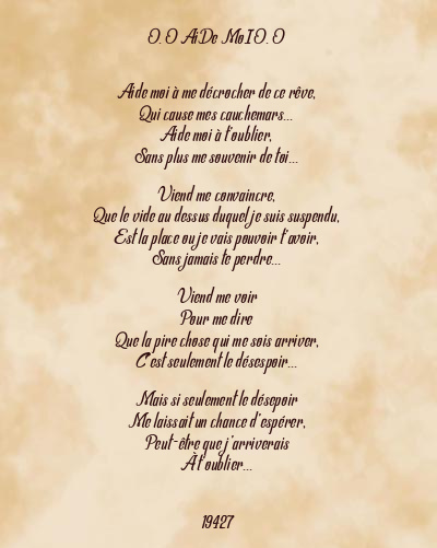 Le poème en image: O. O Aide Moi O. O
