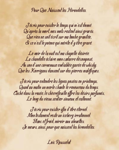 Le poème en image: Pour Que Naissent Les Hirondelles.