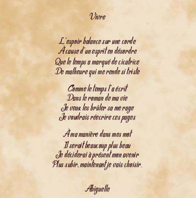 Le poème en image: Vivre