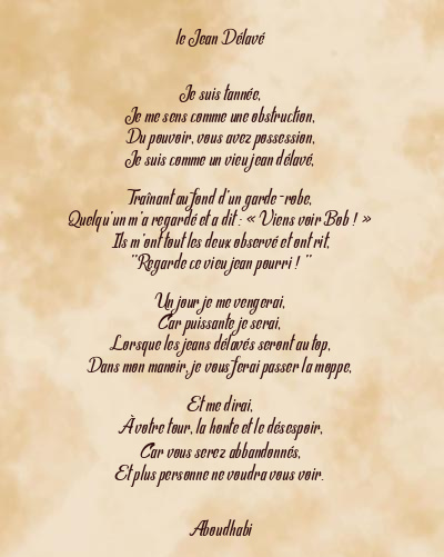 Le poème en image: Le Jean Délavé