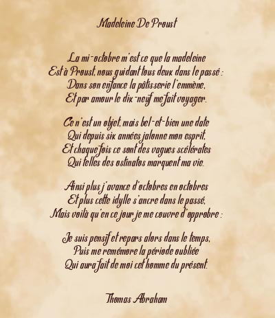 Le poème en image: Madeleine De Proust