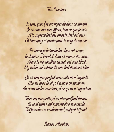 Le poème en image: Tes Sourires