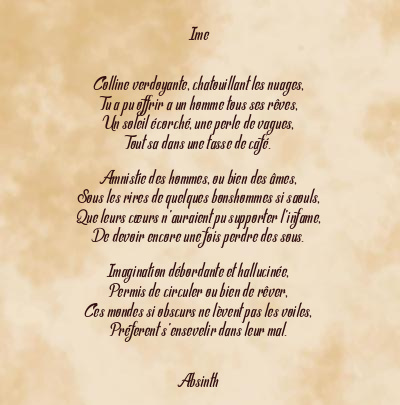 Le poème en image: Ime