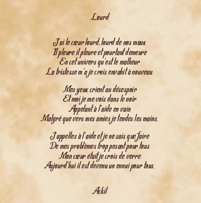 Le poème en image: Lourd