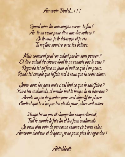 Le poème en image: Aurevoir Boulet… ! ! !