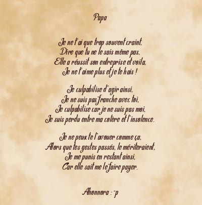 Le poème en image: Papa