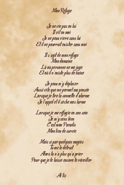 Le poème en image: Mon Refuge