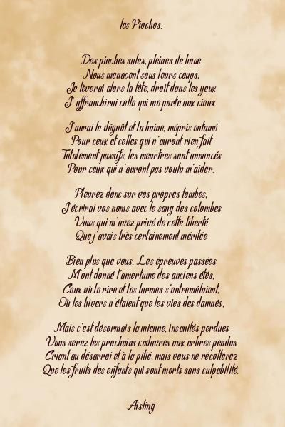 Le poème en image: Les Pioches.