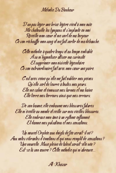 Le poème en image: Mélodie Du Bonheur