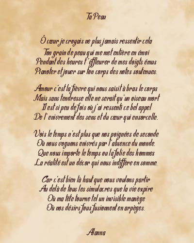 Le poème en image: Ta Peau