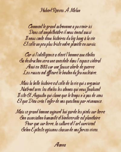 Le poème en image: Hubert Reeves À Melun