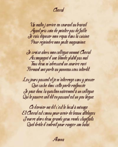 Le poème en image: Cheval