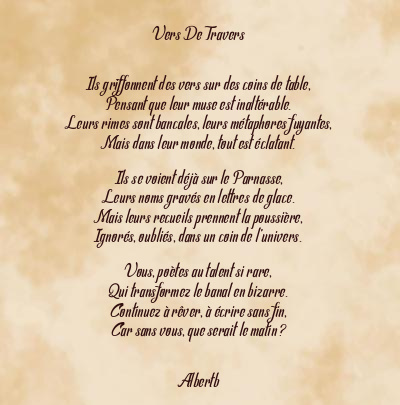 Le poème en image: Vers De Travers