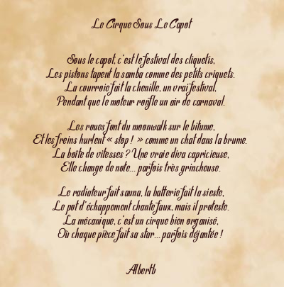 Le poème en image: Le Cirque Sous Le Capot