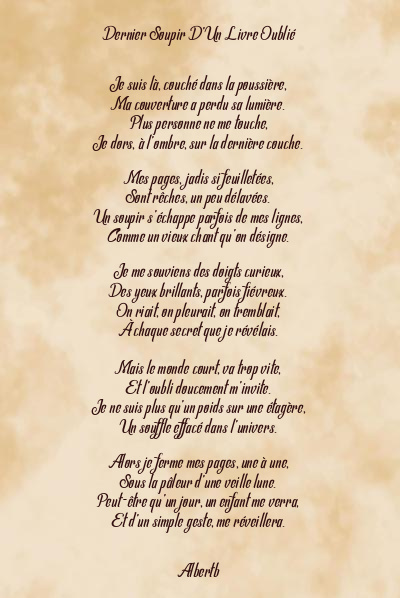Le poème en image: Dernier Soupir D’un Livre Oublié