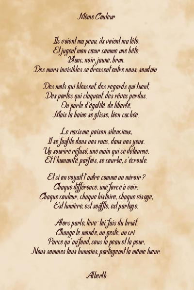 Le poème en image: Même Couleur