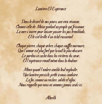Le poème en image: Lumière Et Espérance