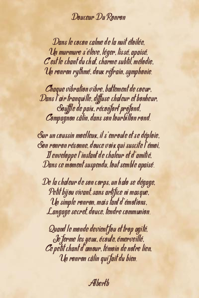 Le poème en image: Douceur Du Ronron