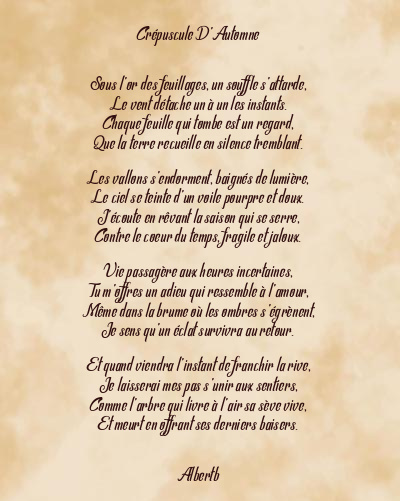 Le poème en image: Crépuscule D’automne