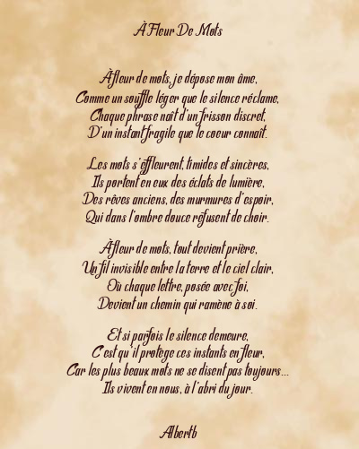 Le poème en image: À Fleur De Mots