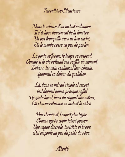 Le poème en image: Parenthèse Silencieuse