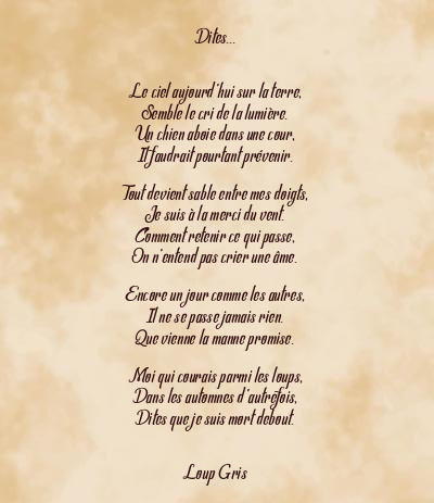 Le poème en image: Dites…