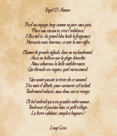 Le poème en image: Trajet D’amour.