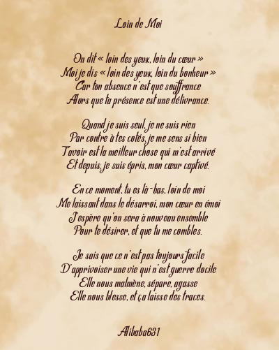 Le poème en image: Loin De Moi