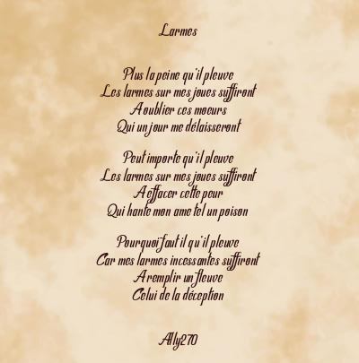 Le poème en image: Larmes