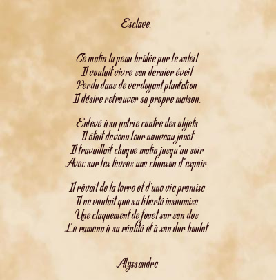 Le poème en image: Esclave.