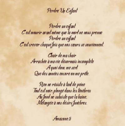 Le poème en image: Perdre Un Enfant