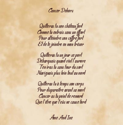Le poème en image: Cancer Dehors