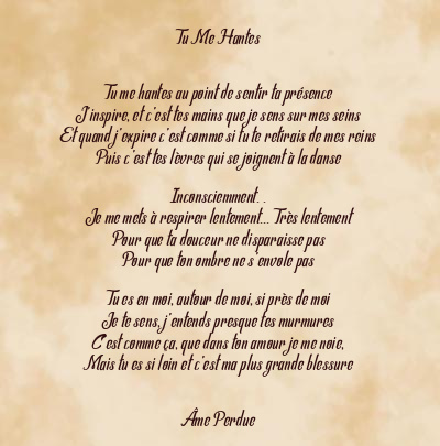 Le poème en image: Tu Me Hantes