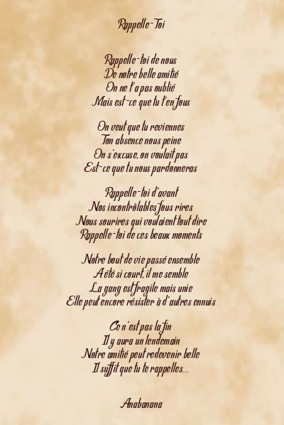 Le poème en image: Rappelle-Toi