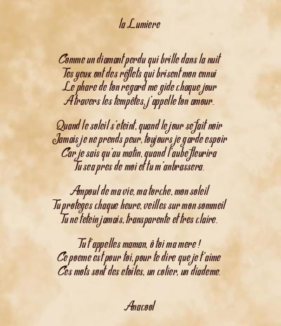 Le poème en image: La Lumiere