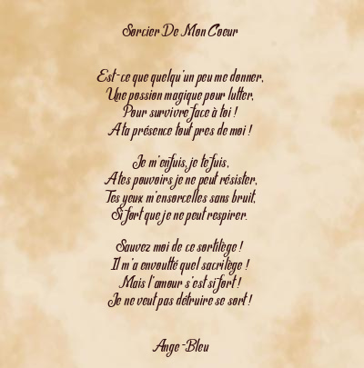 Le poème en image: Sorcier De Mon Coeur