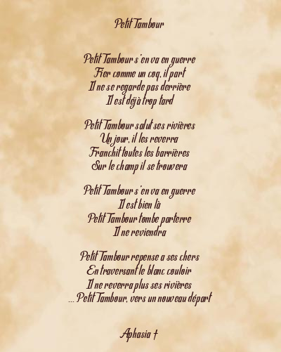 Le poème en image: Petit Tambour