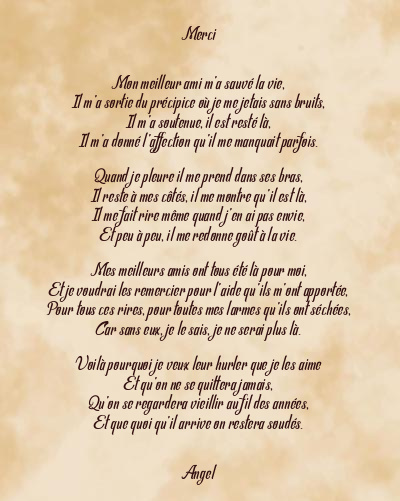 Le poème en image: Merci