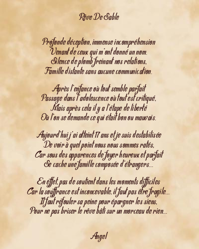Le poème en image: Rêve De Sable