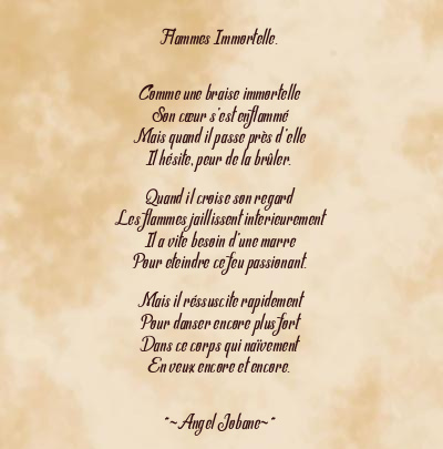 Le poème en image: Flammes Immortelle.