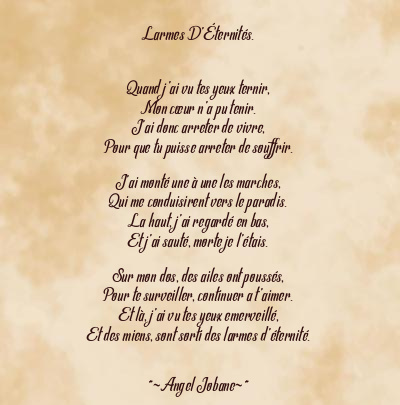 Le poème en image: Larmes D’éternités.