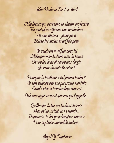 Le poème en image: Mon Veilleur De La Nuit