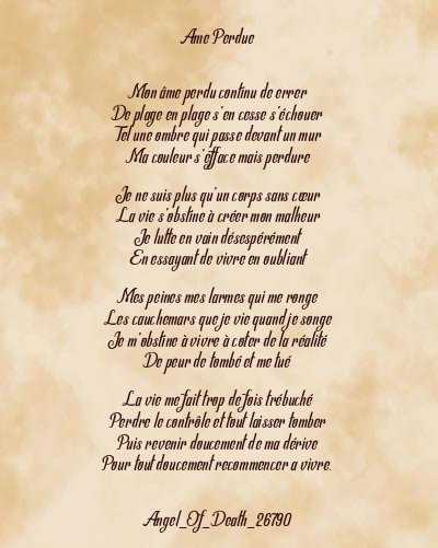 Le poème en image: Ame Perdue