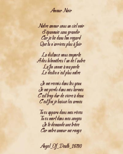 Le poème en image: Amour Noir
