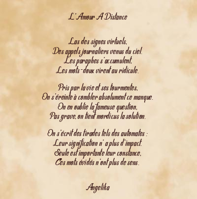 Le poème en image: L’amour A Distance