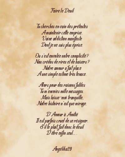 Le poème en image: Faire Le Deuil
