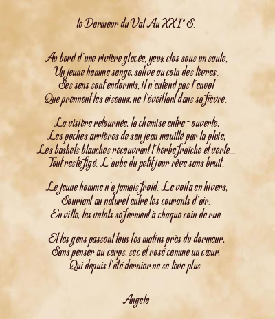 Le poème en image: Le Dormeur Du Val Au Xxi° S.