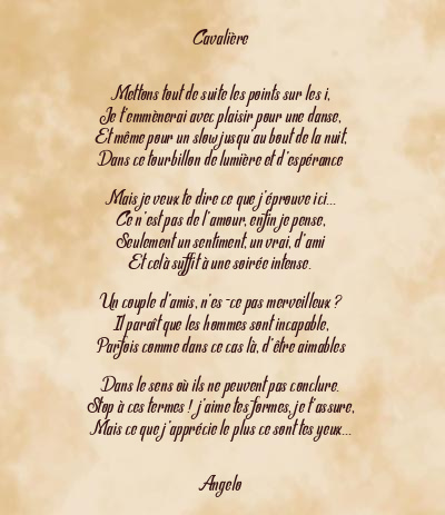 Le poème en image: Cavalière