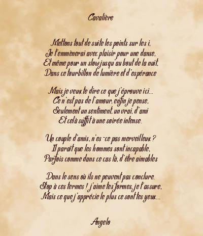 Le poème en image: Cavalière