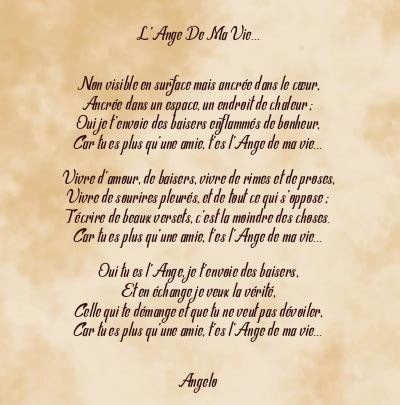 Le poème en image: L’ange De Ma Vie…